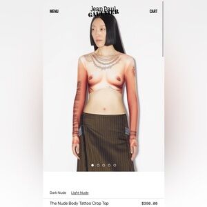 jeanpaulgaultier The Nude Body Tattoo Crop